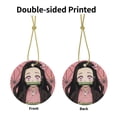thumbnail image 3 of Kamado Nezuko Christmas Ceramic Round Ornaments Print Decorative Hanging Ornaments For Xmas Tree Holiday Party Decoration 1 Pcs, 3 of 9