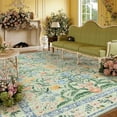 thumbnail image 4 of Lahome 8'x10' Washable Area Rug for Living Room with Non Slip Backing,Traditional Boho Rug,Low Pile Lightweight Carpet,Floral Print Mat,Better Home,Washable Machine for Bedroom,Green, 4 of 9