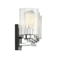 thumbnail image 3 of Redmond 4-Light Bathroom Vanity Light in Matte Black with Polished Chrome Accents, 3 of 4