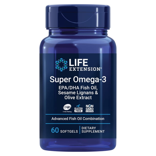 Life Extension Super Omega-3 EPA, aceite de pescado DHA, 60 cápsulas blandas