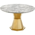 thumbnail image 6 of Modern Round Dining Table,Luxury Breakfast Table with Stainless Steel Base, 46.85Inch Marble Top Kitchen Table for Dining Room, Kitchen, 6 of 8