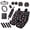 Black Texas Flag, variant on chaqlin Print Seat Covers Full Set - Front & Rear Car Seat Protector Set,Headrest Covers,Steering Wheel Cover Shoulder Pads Headrest Cover View Mirror Cover Seat Storage Bag,Black Skull Mushroom Moon