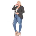 thumbnail image 5 of Women's Plus Size Solid Long Sleeve Waist Length Open Front Office Blazer Jacket, 5 of 7