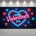 thumbnail image 3 of Neon Happy Valentine's Day Banner Heart Pattern Valentine's Day Backdrop Colorful Neon Romantic Display for Couple Gathering Indoor Party Romantic Dinner, 3 of 3