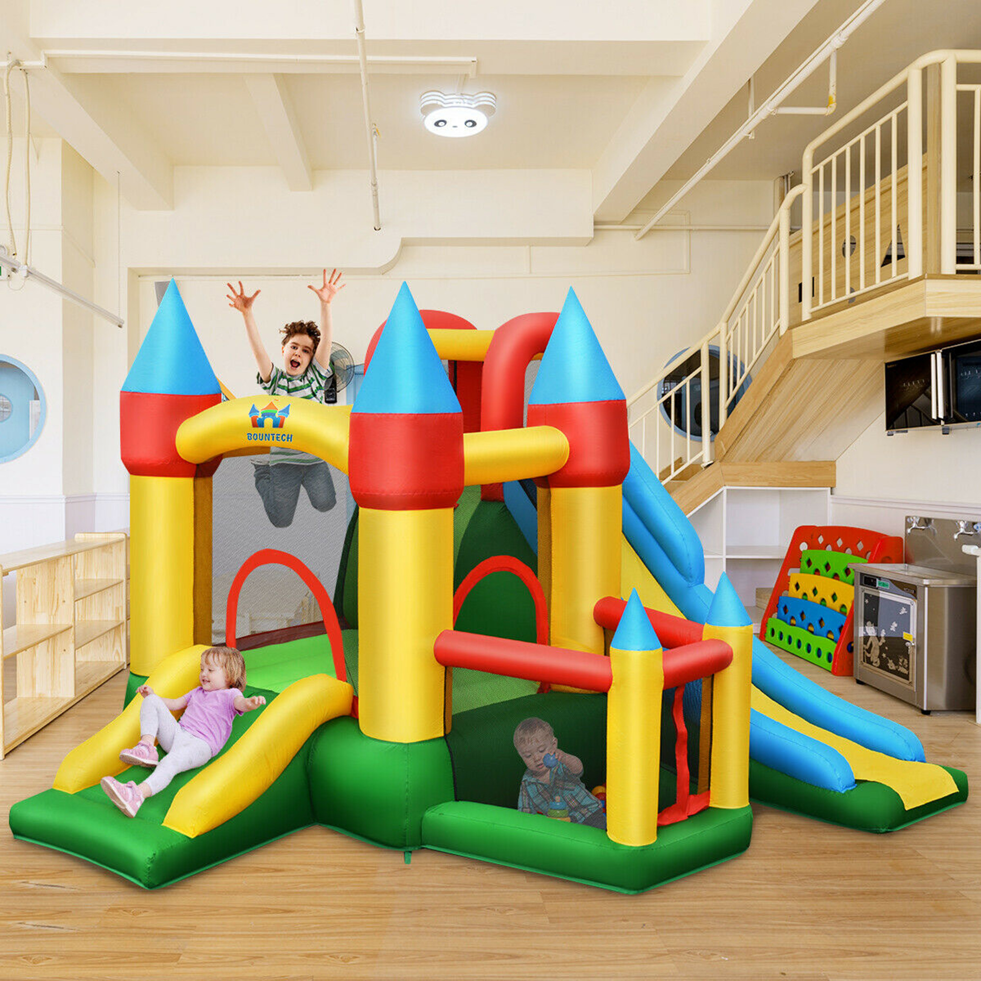 Gymax Kids Inflatable Bounce House Jumping Dual Slide Bouncer Castle W/ 780W Blower - image 3 of 10