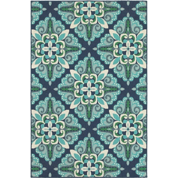 Moretti Constant Area Rug 2206B Blue Diamond Curls 2' 3" x  7' 6" Rectangle