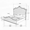 thumbnail image 3 of Ivory and Camel Upholstered Queen Panel Bed by Justine - Elegant and Dimensional, 3 of 5