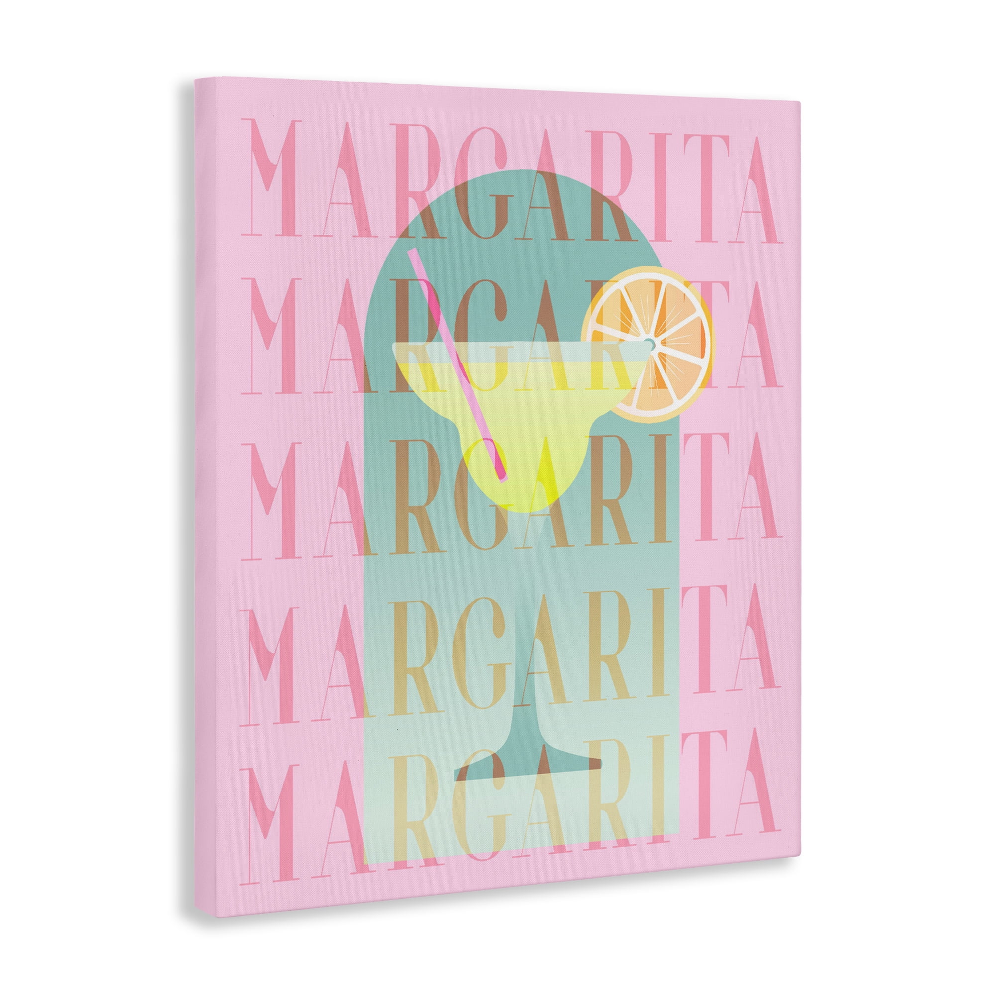 Retro Pastel Margarita Canvas Wall Art, design by Lil' Rue