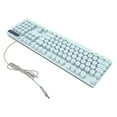 thumbnail image 1 of USB Wired Gaming Keyboard 104 Keys Backlit Ergonomic Foldable Feet Suspended Concave Arc Round Keycaps Multimedia Keys Compatible with Laptop Desktop AIO for  XP Linux OS X, 1 of 7