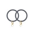 thumbnail image 1 of Circle Key Ring Bracelet Large Circle Portable Key Holder Grey Silicone 2Pcs, 1 of 5