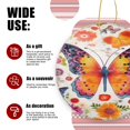 thumbnail image 3 of Vibrant Butterfly Print on White Adorned With Colorful Flowers - Christmas Ornament Xmas Keepsake Ceramic Ornaments Holiday Decorations for Tree Christmas Gift Ideas 2.95in, 3 of 6
