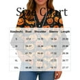 thumbnail image 2 of Women's Halloween Pumpkin Print Ruffle Sleeve Blouse, Festive Button Down Top for Parties, Comfortable Loose Fit Shirt Halloween Tops for Women, 2 of 4