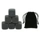 thumbnail image 1 of Juego de piedras de whisky de basalto con bolsa de almacenamiento para whisky, coñac, vino, bebida, rocas de whisky enfriadoras reutilizables para regalo, juego de 6 uds., 1 of 5
