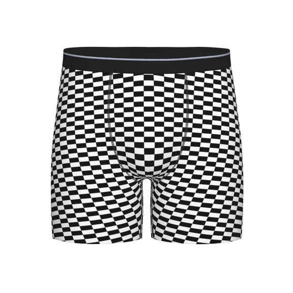 Chess Checkerboard Boxer Briefs Novelty Underwear With Fly Underwear For Men