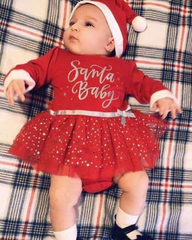 newborn red dress