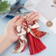 thumbnail image 3 of 2 llaveros con borlas y lazo de seda roja para bolso, decoración para mujer y niña., 3 of 9