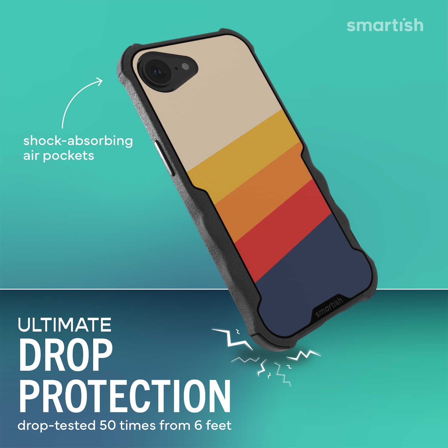 Smartish iPhone 17e/16eMagSafe Case - Gripzilla - Heavy Duty Armor Cover - Stripes