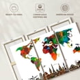 thumbnail image 6 of Elephant Stock Color Splash World Map Wall Art - Horizontal Multi Panel Canvas - Living Room Wall Decor - Map Multi Panel - White And Brown Decor - 50" x 32", 6 of 8