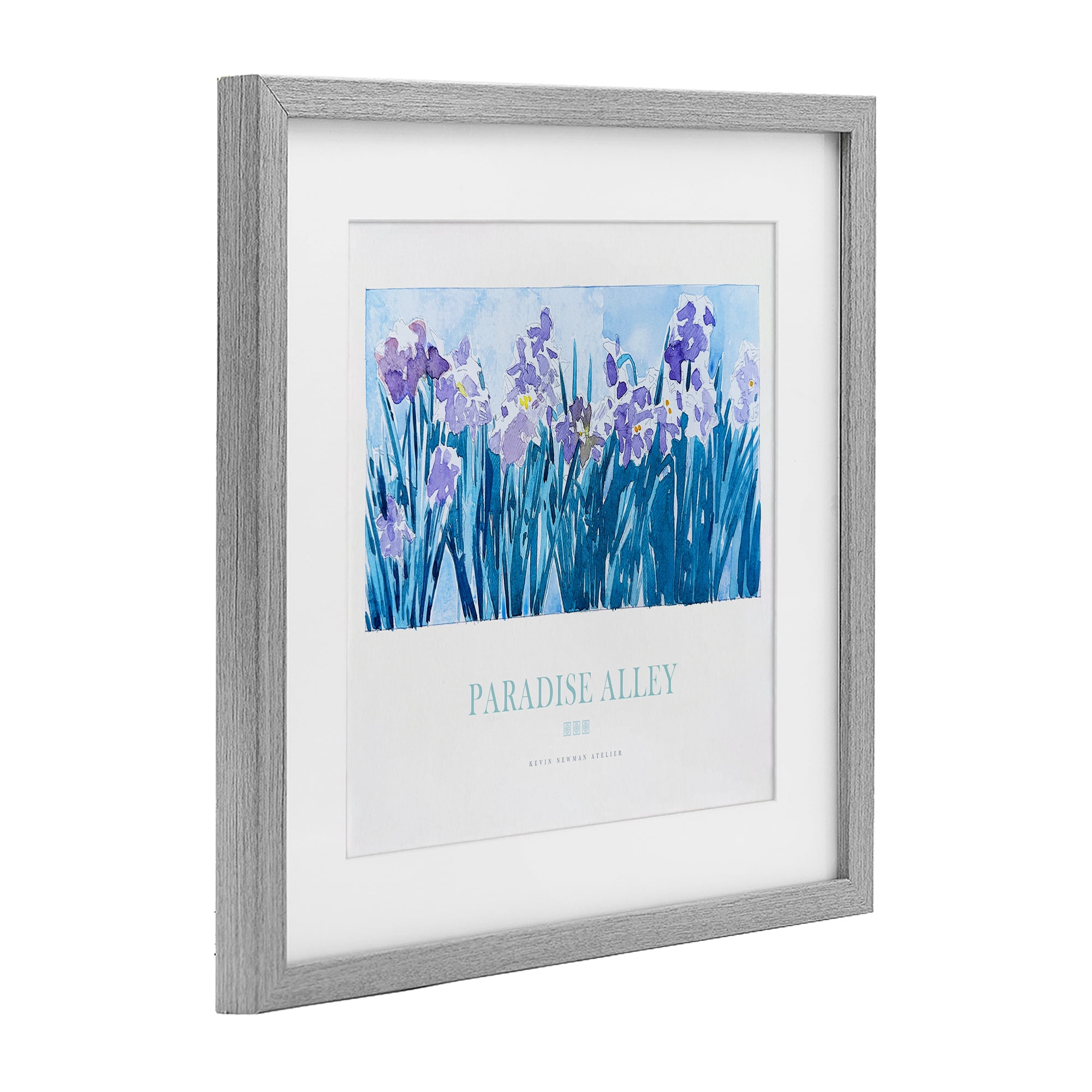 Stupell Industries Paradise Alley Purple Irises Gray Framed Print Under Glass, design by Jadei Graphics