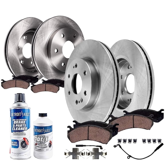 Detroit Axle - Brake Kit for Chevy GMC Silverado Sierra 1500 Tahoe Yukon XL Cadillac Escalade ESV, Disc Brake Rotors Ceramic Brakes Pads Replacement : 13.50" inch Front and 13.58" inch Rear Rotor