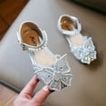 thumbnail image 4 of Silver Children'S Fashion Footwear With Bow Details, Soft Sole Microfiber Leather For Princess Themed Wear, 4 of 9