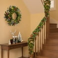 thumbnail image 6 of IDEALHOUSE Full Holiday Christmas Wreath Set Green 6FT with Garland Canes Teardrop Arc, Artificial Pine Bundle for Home Door Mantel Stairs Entry, 6 of 6