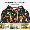 thumbnail image 4 of Picia Colorful Plants Mushroom Pattern Casual Women's Hoodie, Hooded Sweatshirt with Kangaroo Pocket, Comfortable Pullover with Eye-catching Drawstrings-Small, 4 of 7
