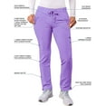 thumbnail image 3 of Adar Addition Scrubs for Women - Skinny Leg Cargo Drawstring Scrub Pants - A6104P - Lavender - XL, 3 of 7