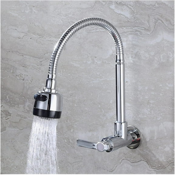 Wall Mounted Kitchen Sink Faucet rotatable Cold Water Faucet Single Lever Hose Domestic Bathroom washbasin Faucet