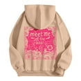 thumbnail image 5 of felwors Women's Ocean Graphic Oversized Pullover Hoodie Cotton Blend Casual Sweatshirt Khaki for Size XL, 5 of 7