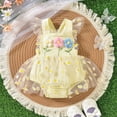 thumbnail image 2 of TOWED22 Baby Girl Clothes Newborn Romper Dress Infant Lace Ruffle Sleeveless Summer Outfits with Headband 0-12 Months Yellow,6-9 M, 2 of 8