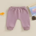 thumbnail image 4 of Baby Girls Pants Solid Color Elastic Waist Soft Toddler Trousers, 4 of 8