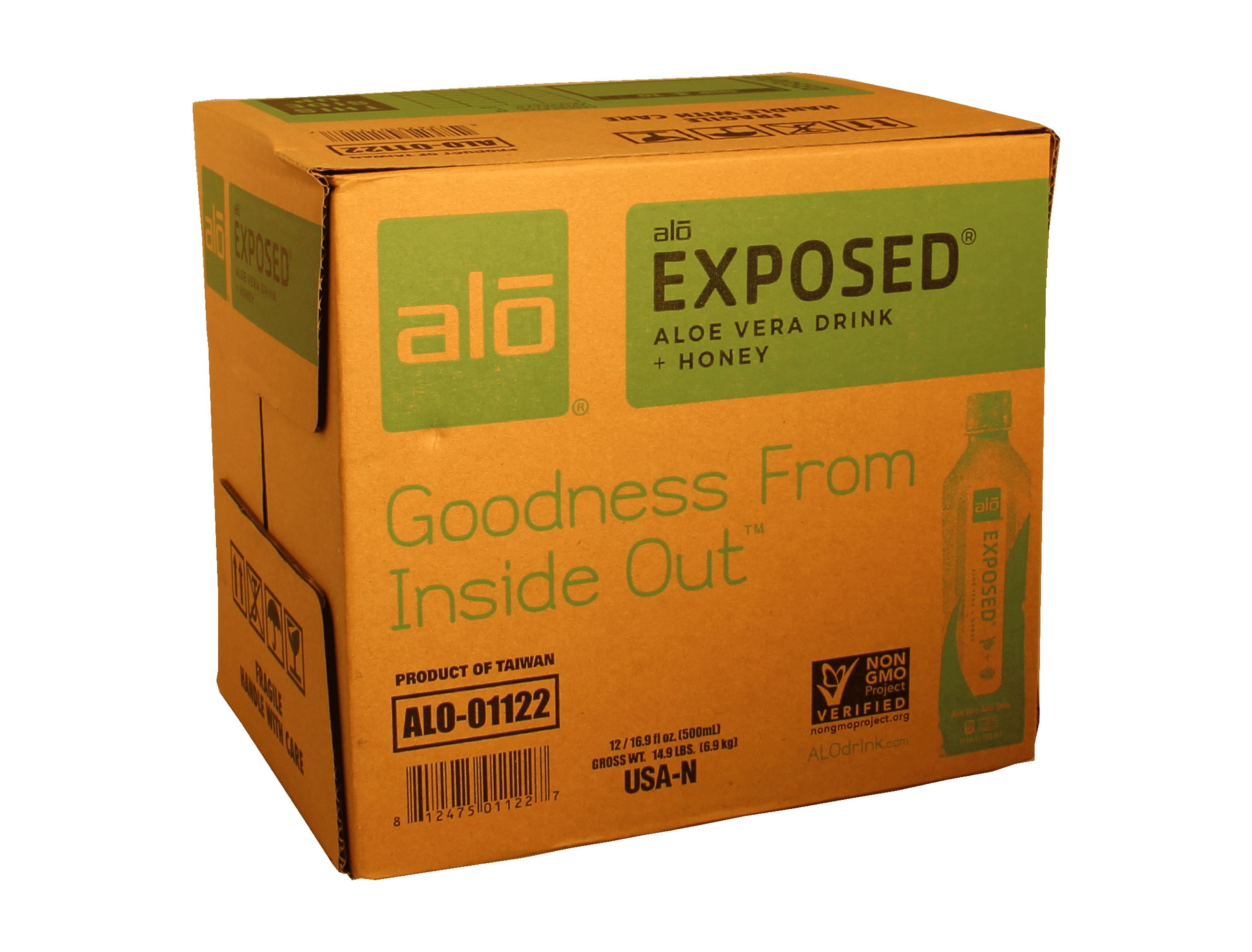 (8 pack) Alo Original Exposed Aloe Vera Juice Drink Original And Honey, 16.9 Fl Oz.