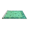 thumbnail image 2 of Ahgly Company Machine Washable Indoor Round Oriental Turquoise Blue Traditional Area Rugs, 8' Round, 2 of 4
