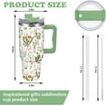 thumbnail image 2 of 40Oz Vintage Wildflower Tumbler with Straw & Lid Green Floral Travel Coffee Tumbler Cup with Handle for Spring Party Favor Supplies, 2 of 6