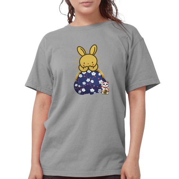 CafePress - Japanese Style Rabbit With Purse T Shirt - Womens Comfort Colors® Shirt