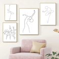 thumbnail image 5 of Impresión abstracta de bailarina, dibujo corporal de una línea, pintura en lienzo, obra de arte en blanco y negro, imagen de baile, póster, decoración de pared para habitación de niña, 5 of 5