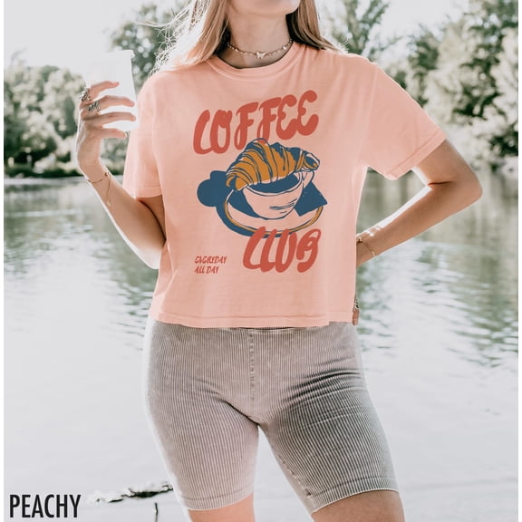 Coffee , Coffee Lover Shirt, Coffee Club Cropped Tee, Aesthetic, Retro Coffee Tshirt, Retr