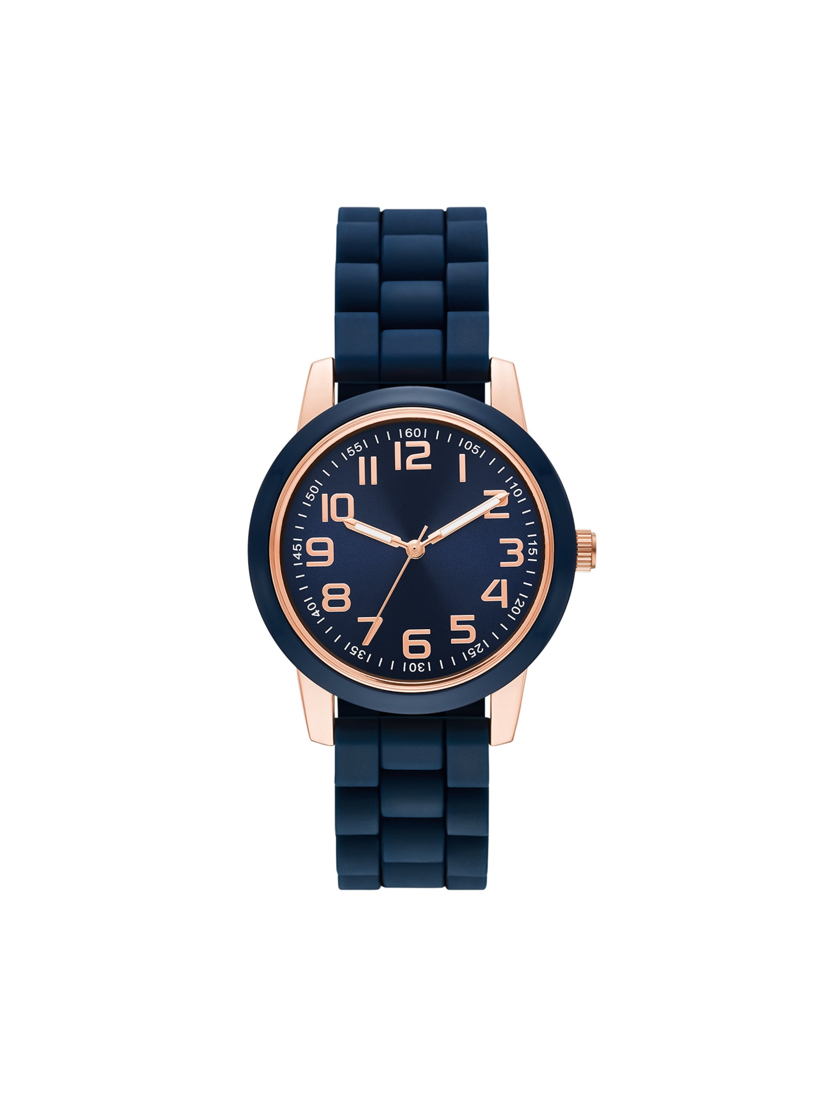 Time and Tru Women's Navy Bezel Watch with Silicone Strap