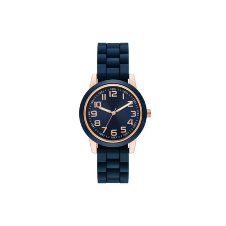 Time and Tru Women's Navy Bezel Watch with Silicone Strap