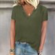 thumbnail image 1 of Fiudx Ofertas de La Semana Blusas Casuales de Manga Corta con Cuello En V Sólido a La Moda para Mujer, 1 of 4