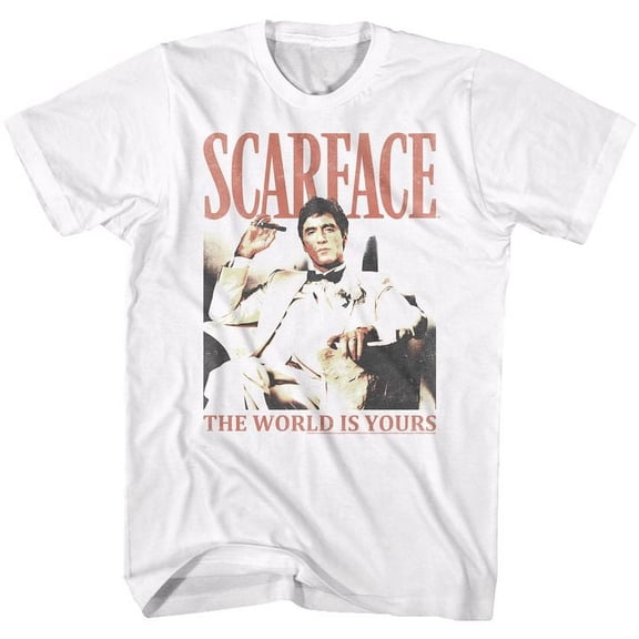 Scarface Da World White Adult T-Shirt 5Xl