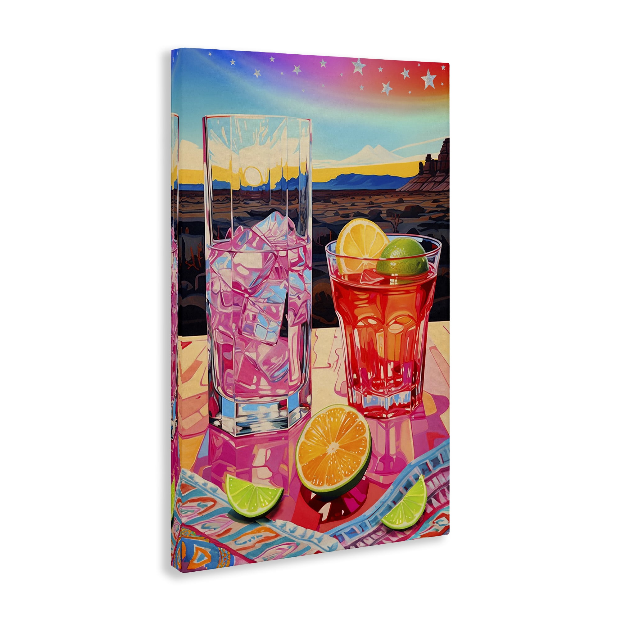 Stupell Industries Cocktails at Sunset View Food & Beverage Painting Wrapped Canvas Art Print Wall Art, 20 x 30
