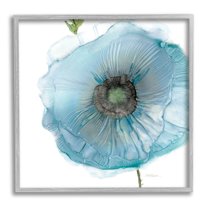 Stupell Industries Modern Floral Poppy Shape Graphic Art Gray Framed Art Print Wall Art, Design by Carol Robinson