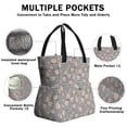 thumbnail image 3 of Pioneer Flower Floral Print Pattern Drawstring Lunch Bag Women - Drawstring Lunch Bag Insulated for Work Office - Stain-Resistant Large Lunchbags for Women with Multi-Pockets, 3 of 6