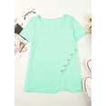 thumbnail image 4 of Asyoly Womens Tops Summer Short Sleeve Square Neck Blouse Casual Tunic Tops Loose Fit T Shirts, 4 of 5