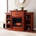 thumbnail image 3 of Southern Enterprises 70.25" Caramel Brown and Black Classic Style Floral Electric Fireplace with, 3 of 3