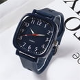 thumbnail image 3 of Resicozy Women's Silicone Strap Watches Roman Numerals Classic Business Casual Ladies Square Dial Wrist Watches Blue, 3 of 3