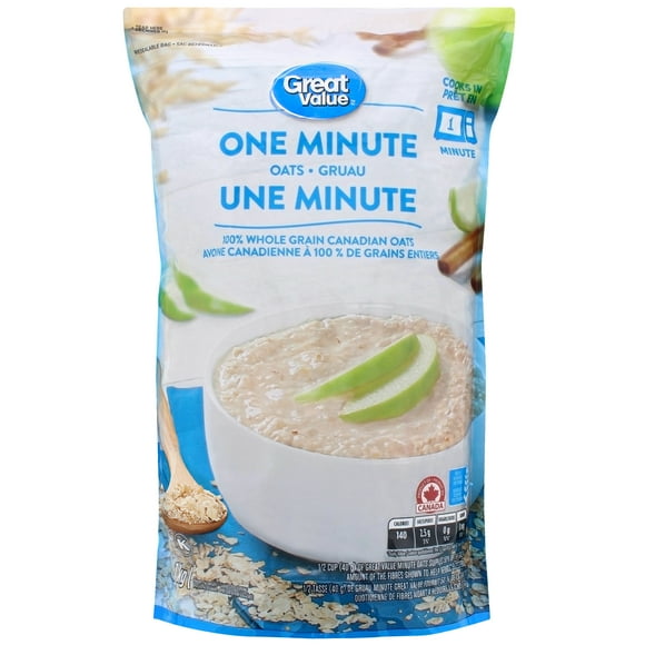 Great Value One Minute Oats, Great Value One Minute Oats, Cooks in 1 Minute