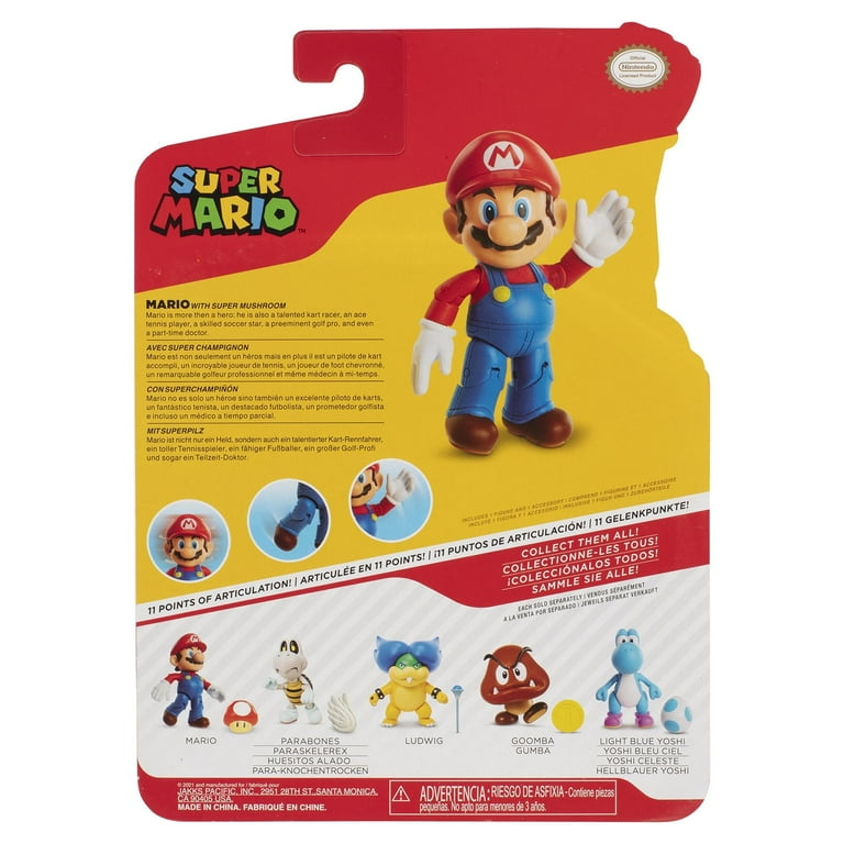 Nintendo Super Mario 4 inch Mario Action Figure with Red Power up